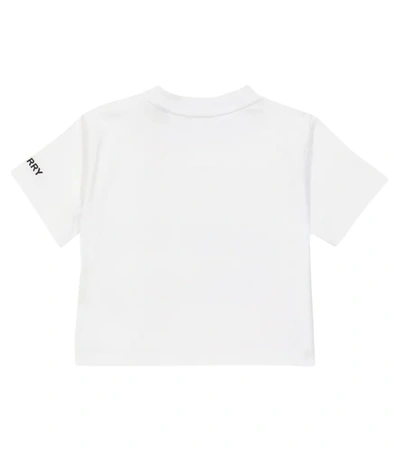 Shop Burberry Baby Thomas Bear Cotton T-shirt In White