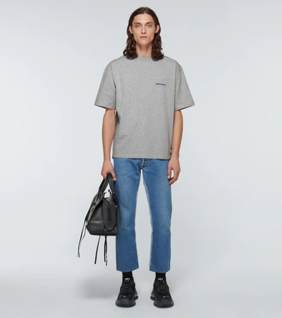 Shop Balenciaga Bb Medium-fit T-shirt In Hther Grey/royal Blu