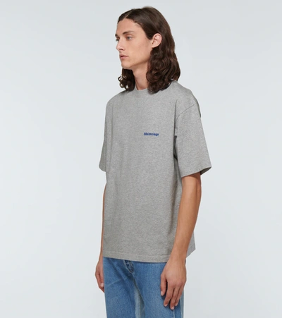 Shop Balenciaga Bb Medium-fit T-shirt In Hther Grey/royal Blu