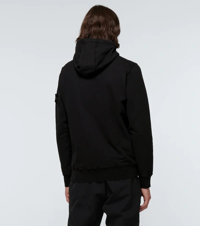 Shop Stone Island Hooded Cotton Sweatshirt In Black