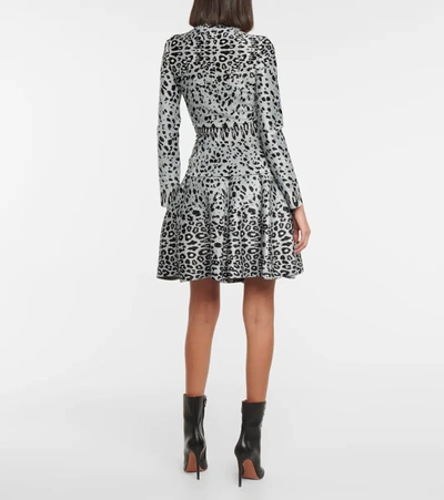 Shop Alaïa Leopard-print Velvet Jacket In Grey
