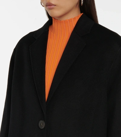 Shop Acne Studios Single-breasted Wool Coat In Black