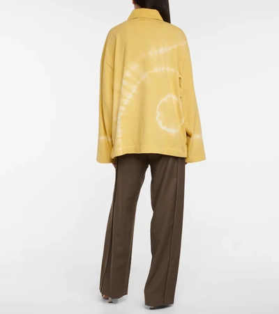 Shop Acne Studios Tie-dye Cotton Polo Shirt In Yellow