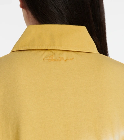 Shop Acne Studios Tie-dye Cotton Polo Shirt In Yellow