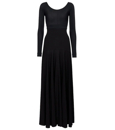 Shop Victoria Beckham Pleated Maxi Dress In Black