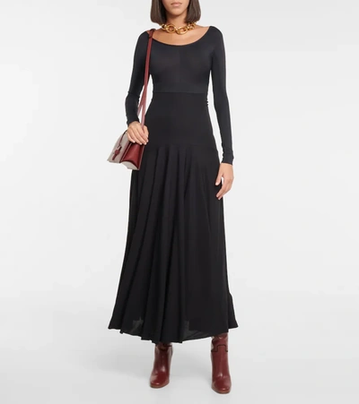 Shop Victoria Beckham Pleated Maxi Dress In Black