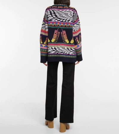 Shop Stella Mccartney Intarsia Virgin Wool-blend Sweater In Multicoloured