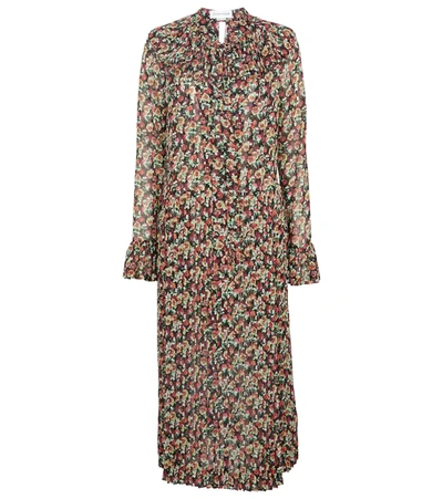 Shop Victoria Beckham Floral Silk Chiffon Midi Dress In Multicoloured