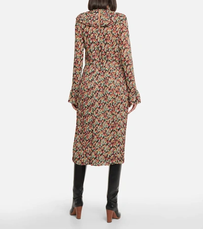 Shop Victoria Beckham Floral Silk Chiffon Midi Dress In Multicoloured