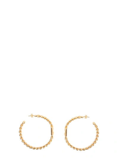 Shop Dolce & Gabbana Brass Hoop Earrings In Gold