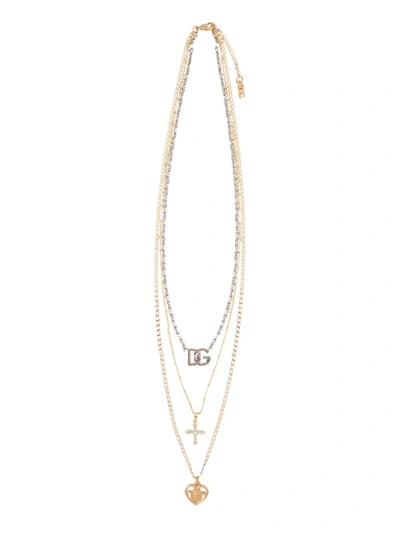 Shop Dolce & Gabbana Brass Necklace In Gold