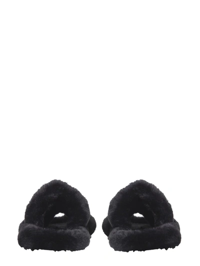 Shop Dolce & Gabbana Fur Sandals In Black