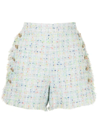 Shop Edward Achour Paris Tweed-style Sailor Shorts In Multicolour