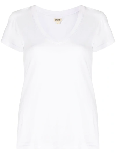 L'agence Becca V-neck Short-sleeve Tee In White