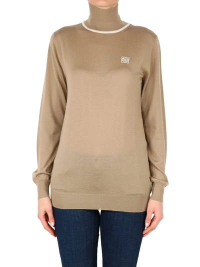 Shop Loewe Anagram Cashmere Sweater In Beige