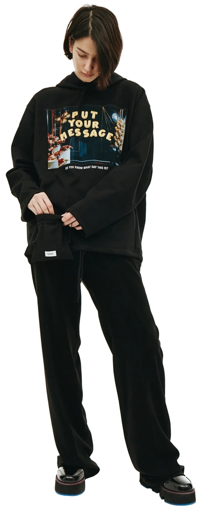 Shop Doublet Hoodie With Lettering & Pouch In Black