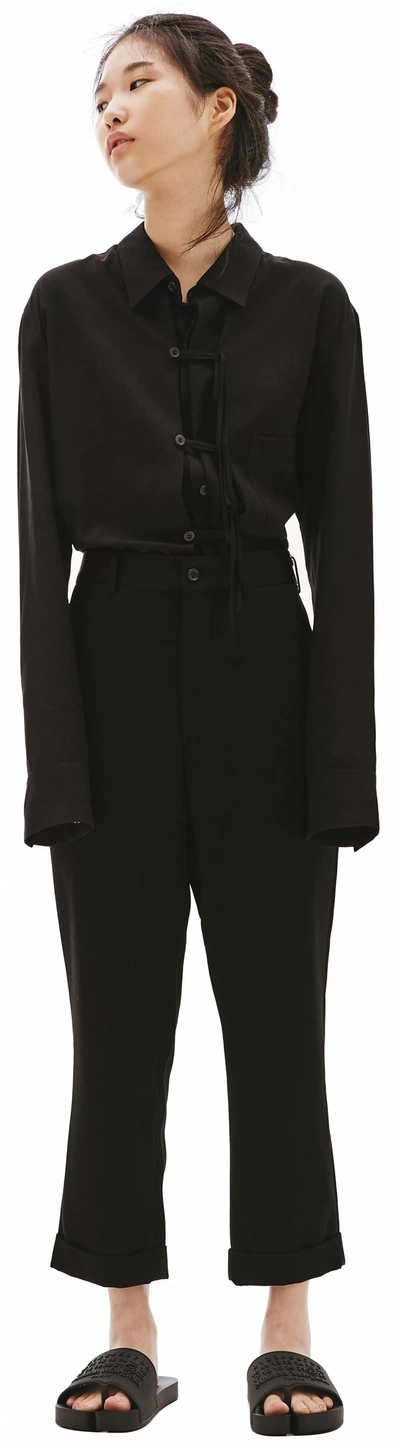 Shop Comme Des Garcons Cdg Wool Trousers In Black