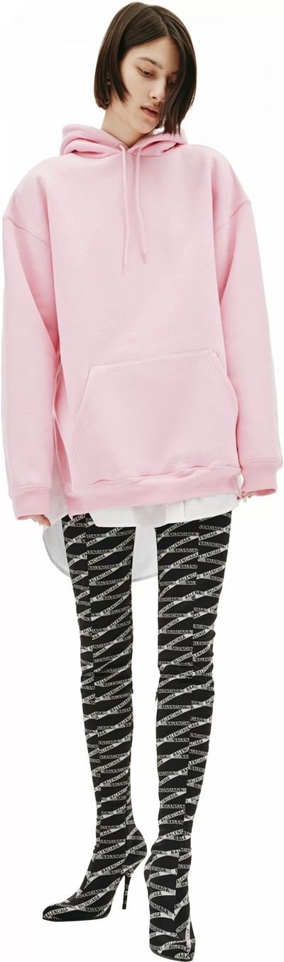 Shop Balenciaga Zipped Hoodie In Pink