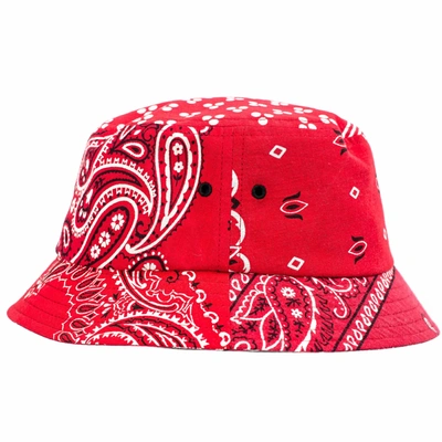 Children Of The Discordance Paisley Printed Bucket Hat In Red