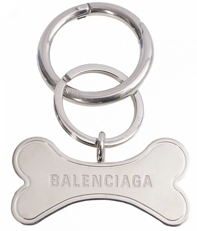 Shop Balenciaga Keychain With Charm In Silver
