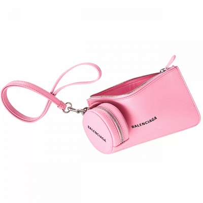 Shop Balenciaga Cash Wallet In Pink Grained Leather