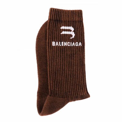 Shop Balenciaga Brown Logo Socks