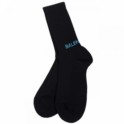 Shop Balenciaga Black Logo Cotton Socks
