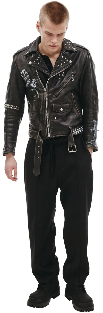 Shop Enfants Riches Deprimes Erd X Sv Leather Jacket In Black