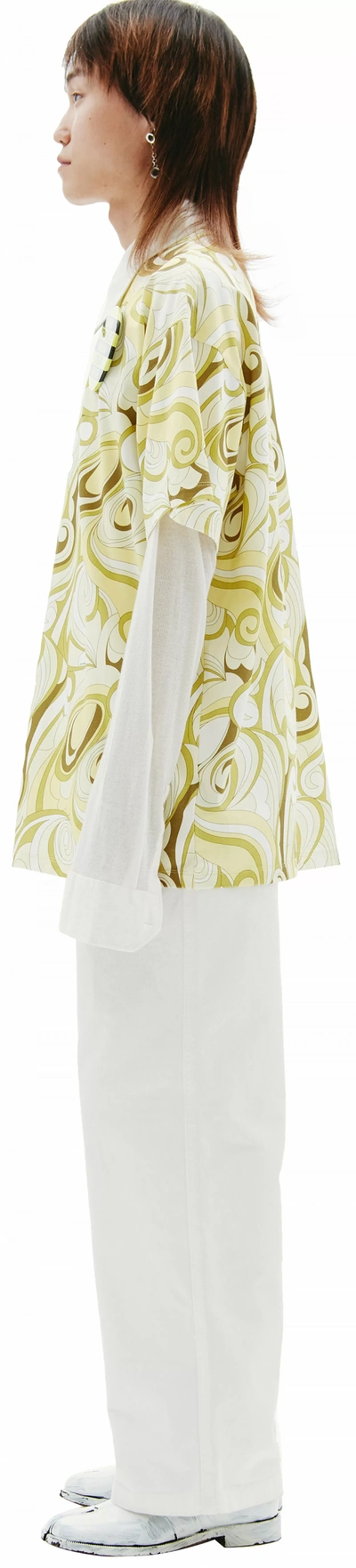 Raf Simons Abstract-print T-shirt In Yellow