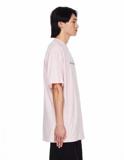 Shop Vetements Pink Oversize Logo T-shirt