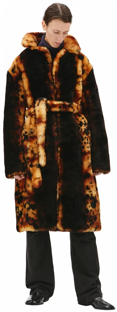 Shop Vetements Sheepskin Coat In Multicolor