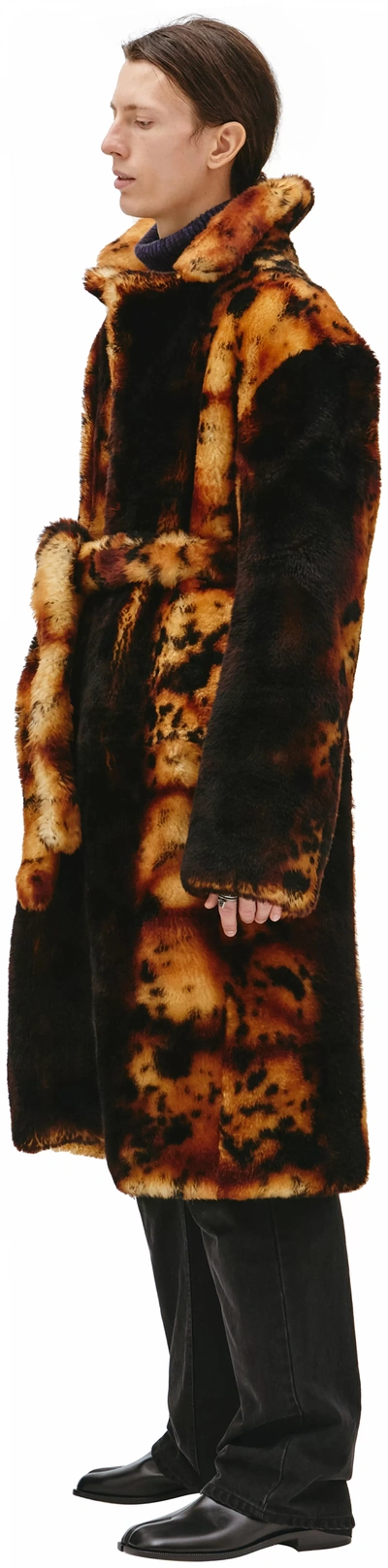 Shop Vetements Sheepskin Coat In Multicolor