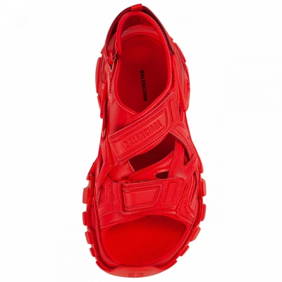 Shop Balenciaga Red Track Sandals