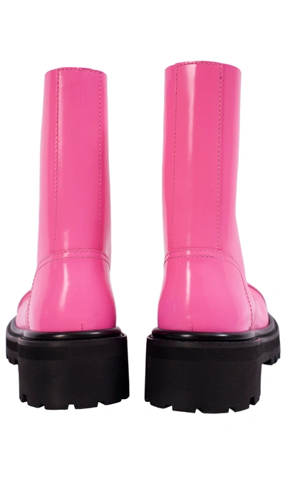 Shop Vetements Pink Leather Boots In Multicolor