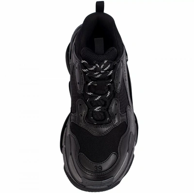 Shop Balenciaga Triple S Total Black Sneakers