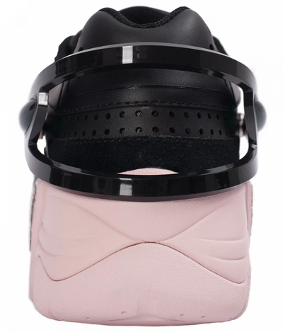 Shop Raf Simons Leather Cylon-21 Sneakers In Black
