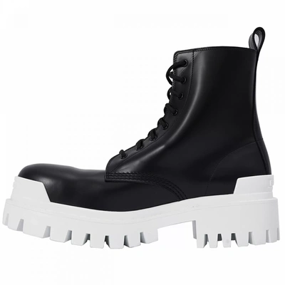 Shop Balenciaga Strike Boots With While Sole In Black