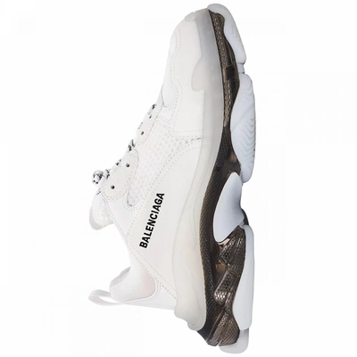 Shop Balenciaga White Triple S Sneakers