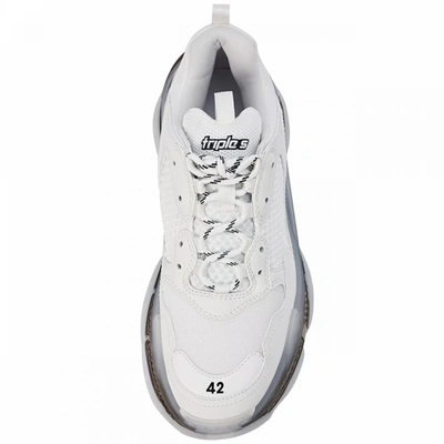 Balenciaga Triple S Clear Sole Leather Free White Transparant In White