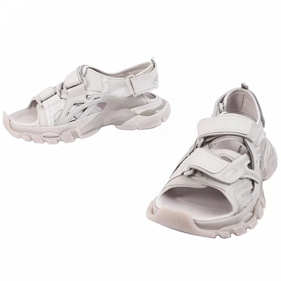 Shop Balenciaga Grey Track Sandals