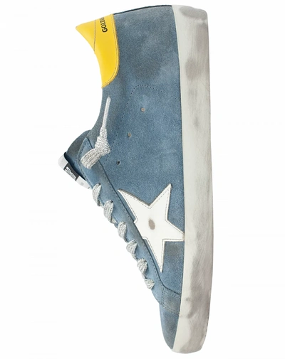 Shop Golden Goose Blue Suede Superstar Sneakers