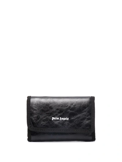 Shop Palm Angels Crinkle Texture Wallet In Black