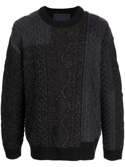 Shop Juunj Cable-knit Jumper In Grey
