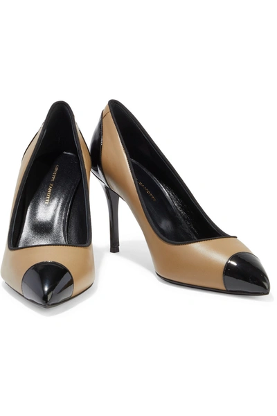 Shop Giuseppe Zanotti Lucrezia 90 Smooth And Patent-leather Pumps In Sand