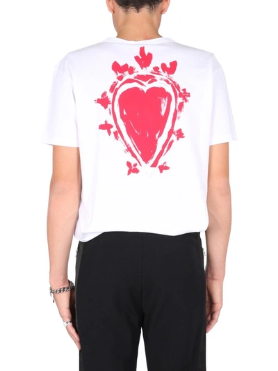 Shop Alexander Mcqueen "heart Skull" T-shirt In White
