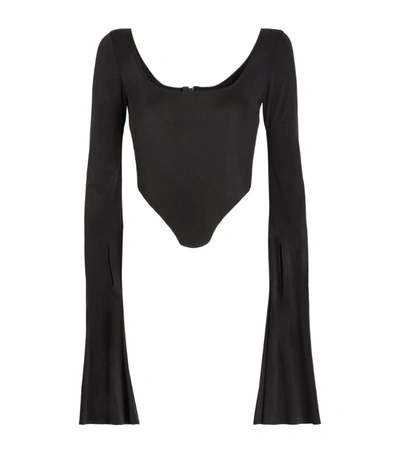 Shop Natasha Zinko Split-sleeve Corset Top In Black