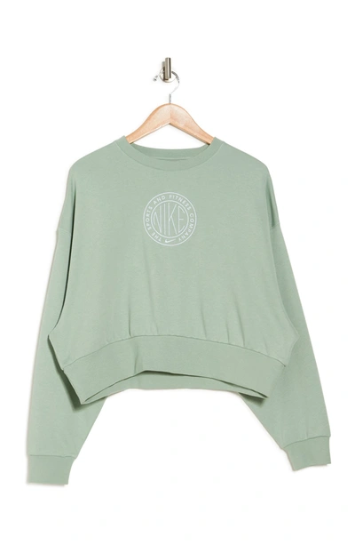 Shop Nike Femme Drop Shoulder Logo Sweater In Steam/white