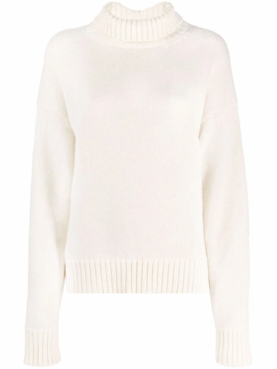 Jil Sander Roll-neck Loose-fit Jumper In Neutrals