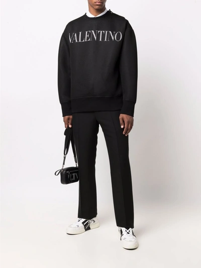 Shop Valentino Logo Cotton Sweatshirt