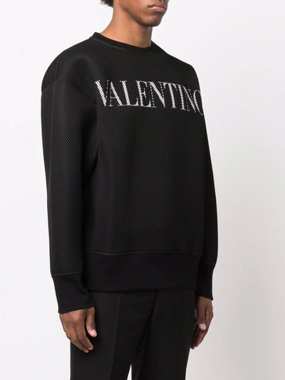 Shop Valentino Logo Cotton Sweatshirt